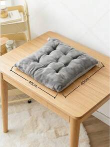 1pc Anti-Slip Cushion Pad, Thick Plush Seat Cushion For Student, Classroom Bench, Office Chair - Gray Seat Cushion - View 2