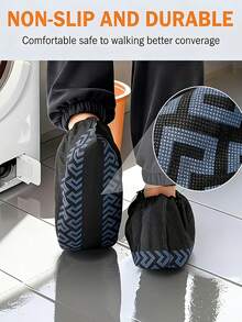 10/100pcs Of Black Non-Slip Shoe Covers | Protects Home Floors And Shoes, Suitable For Indoor And Outdoor Use, One Size Fits All, Made Of Nylon Material - Multicolor - View 6