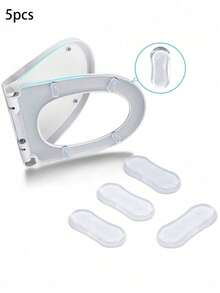 5pcs Toilet Seat Cover Set: Soundproof, Anti-Collision, Reusable, Oval Shape, Self-Adhesive - View 8