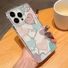 Airbag Transparent Heart-Shaped TPU Anti-Fall Full Coverage Protective Case, Suitable As Birthday And Christmas Gifts For Couples, Girlfriends, Daughters, Boyfriends, And Teenage Girls - Clear - View 3