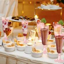 5/10个装 5盎司防碎金色香槟塑料杯，闪光杯，适用于饮料，情人节礼物，也适用于生日、婚礼、情人节、母亲节、派对、户外活动、露营等场合。 - 款式隨機 - 查看 3