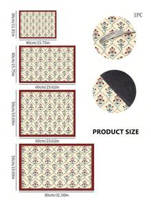 1pc Coffee Mat - Hides Stains, Highly Absorbent, Rubber Bottom, Quick Drying, Suitable For Kitchen Countertops, Coffee Bars, Dish Drying Racks, Compatible With Coffee Machines, Coffee Pots, Espresso Machines - Flowers - View 3