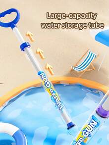 3 piezas Juguetes de pistola de agua con forma de fuegos artificiales de alta presión y de extracción, juguetes de pistola de agua portátiles adecuados para parejas y niños para usar en la piscina, la playa, el patio trasero y otras actividades acuáticas al aire libre en verano - Multicolor - Ver 6