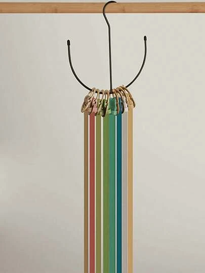 1 pieza Perchero de cinturones de acero inoxidable - Organizador de armario recubierto de metal de alta resistencia para corbatas, bufandas y cinturones en el hogar, estantería de almacenamiento que ahorra espacio para una organización ordenada y accesible en armarios pequeños, perfecto para vestidores, dormitorios, apartamentos y una solución de cuidado de prendas elegante y duradera