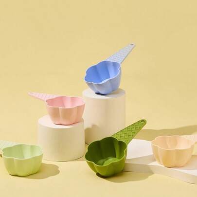 Cute Flower-Shaped Pet Food Scoop, Multi-Color Plastic Pet Feeding Spoon For Dogs & Cats