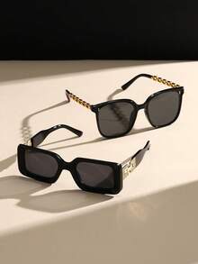 2pcs Geometric Leopard Cool Personality Classic Street Style Women Fashion Eyeglasses For Driving Fishing Camping Daily Life Street Snap Tropical Beach Vacay Business Casual Accessories - 2 chiếc màu xám đen - Xem 2