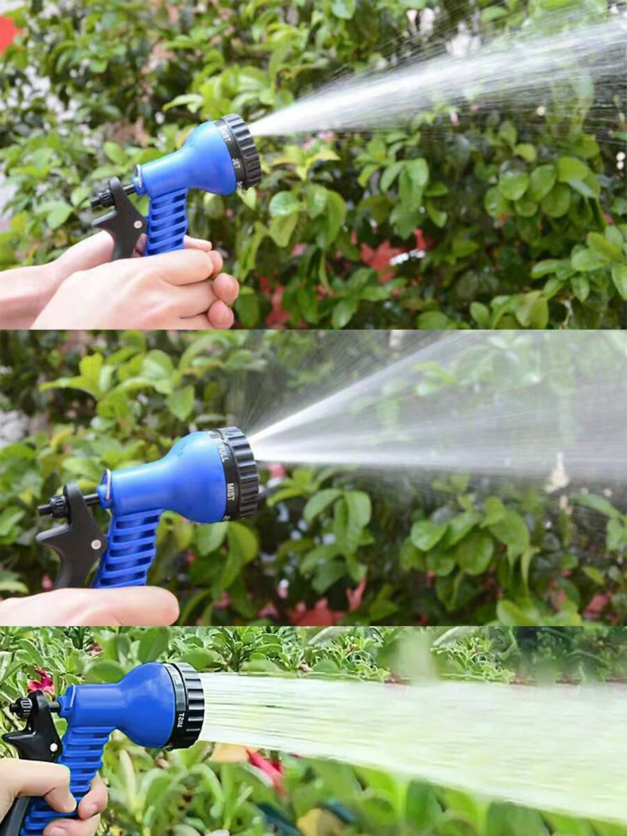 1 ống dẫn nước tưới vườn có thể kéo dài 25ft kèm vòi phun, súng phun nước áp lực cao đa chức năng với 7 chế độ phun, chất liệu polyethylene bền, thiết kế chống xoắn, tưới và làm sạch hiệu quả, dụng cụ phun rửa xe và tưới tiêu đa năng, dụng cụ rửa vườn áp lực cao tiện lợi. - Vòi 25 feet + 1 vòi phun - Xem 1