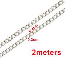 2m Stainless Steel Cross & O-Ring Lip Chain, Multi-Style Steel Color Stainless Steel Chain, Suitable For DIY Jewelry Making Bracelets Necklaces Accessories - 2 Meters - View 19