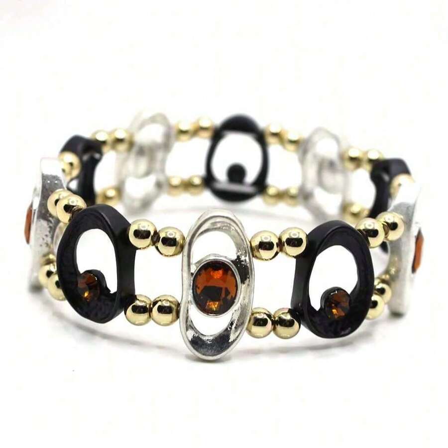 Minimalist Geometric Crystal Bracelet, Fashion Chic Style - White - View 1