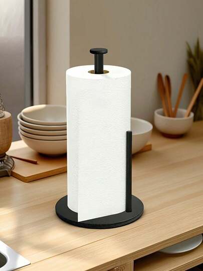 1pc Silver Kitchen Paper Towel Holder, Countertop Paper Towel Dispenser, Stainless Steel Heavy Duty Paper Towel Rack With Weighted Base, Space-Saving Paper Towel Stand, Kitchen Roll Holder, Wall-Mounted Storage, Modern Kitchen Accessory, Kitchen Supplies, Wall-Mounted Dispenser, Kitchen Storage Accessory