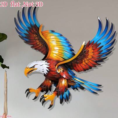 2D Flat, 1pc, Soaring Acrylic Eagle Wall Decor - Featuring European And American Style Characteristics - Suitable For Outdoor Fence Decoration In Yard, Garden, Living Room And Bedroom - Ideal For Holiday Party Decoration, Also Can Be A Gift For Family And Friends, 2D Flat