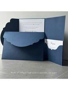 1张极简高端邀请卡，创意邀请函，毕业邀请函，同学聚会邀请函，毕业典礼邀请函，商务活动邀请函，节日派对邀请函，优雅通用邀请卡，纪念卡，特制艺术纸波浪三折邀请函信封（不含卡片） - 多款 - 查看 10