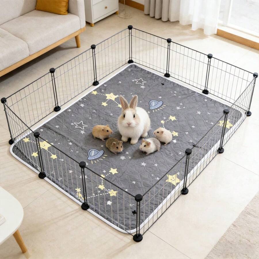 1 Buah Alas Tidur Hamster dan Kelinci Motif Bintang Musim Panas, Bernapas, Menyerap, dan Anti Bocor, Alas Tidur Hewan Peliharaan Kecil, Alas Anti Urine, Alas Sarang Hewan Peliharaan, Alas Pelatihan Anjing, Ideal untuk Melatih Hewan Peliharaan Buang Air, Dapat Digunakan di Mobil, Kandang Bermain & Rumah