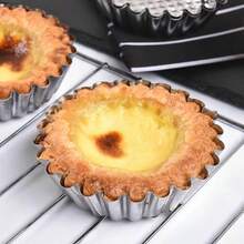 Stainless Steel Thickened Egg Tart Molds, Cake Molds, Chrysanthemum Cups, Cake Molds, Lace Cake Cups, Rice Cake Molds, Baking Utensils,The Stainless Steel Material Of The Chrysanthemum-Shaped Egg Tart Mold Can Be Reused For Mini Pies, Pies, Fruit Tarts, Mini Cakes, Milk Omelets, Muffins, Puddings, And Jelly Baking Molds. - View 4