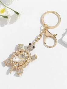 1pc Creative Cute Rhinestone Ocean Turtle Keychain, Alloy Crystal Animal Keyring, Heart-Shaped Faux Pearl Bag Charm, Exquisite Gift For Graduation, Back To School, Birthday Halloween Accessories Teachers Day Gifts For Mother, Father, Graduation, And Teacher - Multicolor - View 17