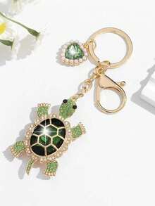 1pc Creative Cute Rhinestone Ocean Turtle Keychain, Alloy Crystal Animal Keyring, Heart-Shaped Faux Pearl Bag Charm, Exquisite Gift For Graduation, Back To School, Birthday Halloween Accessories Teachers Day Gifts For Mother, Father, Graduation, And Teacher - Multicolor - View 21