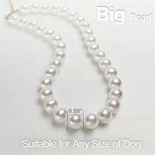 Adjustable Faux Pearl Luxury Pet Collar, Fashionable Minimalist Design, Exquisite Quality, Suitable For Cats And Dogs Daily Wear - Multicolor - View 7
