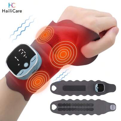 Hailicare Electric Heated Wrist Massager, 3 Heat Settings Massage, Wrist Support Heating Pad To Relieve Discomfort, Wireless Wrist Heating Pad, Electric Massager With English Voice Broadcast, Suitable As A Gift For Elders
