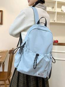 2026 Sac à dos à cordon beige : Sac d'école en nylon unisexe pour les déplacements quotidiens et les voyages Sac à dos à cordon blanc minimaliste : Sac unisexe grande capacité pour la randonnée et le travail Sac à dos à cordon de style japonais chic : Sac à dos en nylon multi-poches pour hommes et femmes Nouveau sac à dos à cordon unisexe : Sac en nylon léger pour l'école et les sorties en plein air Sac à dos en nylon beige polyvalent : Design à cordon, cadeau parfait pour les étudiants et les professionnels - Multicolore - Voir 4