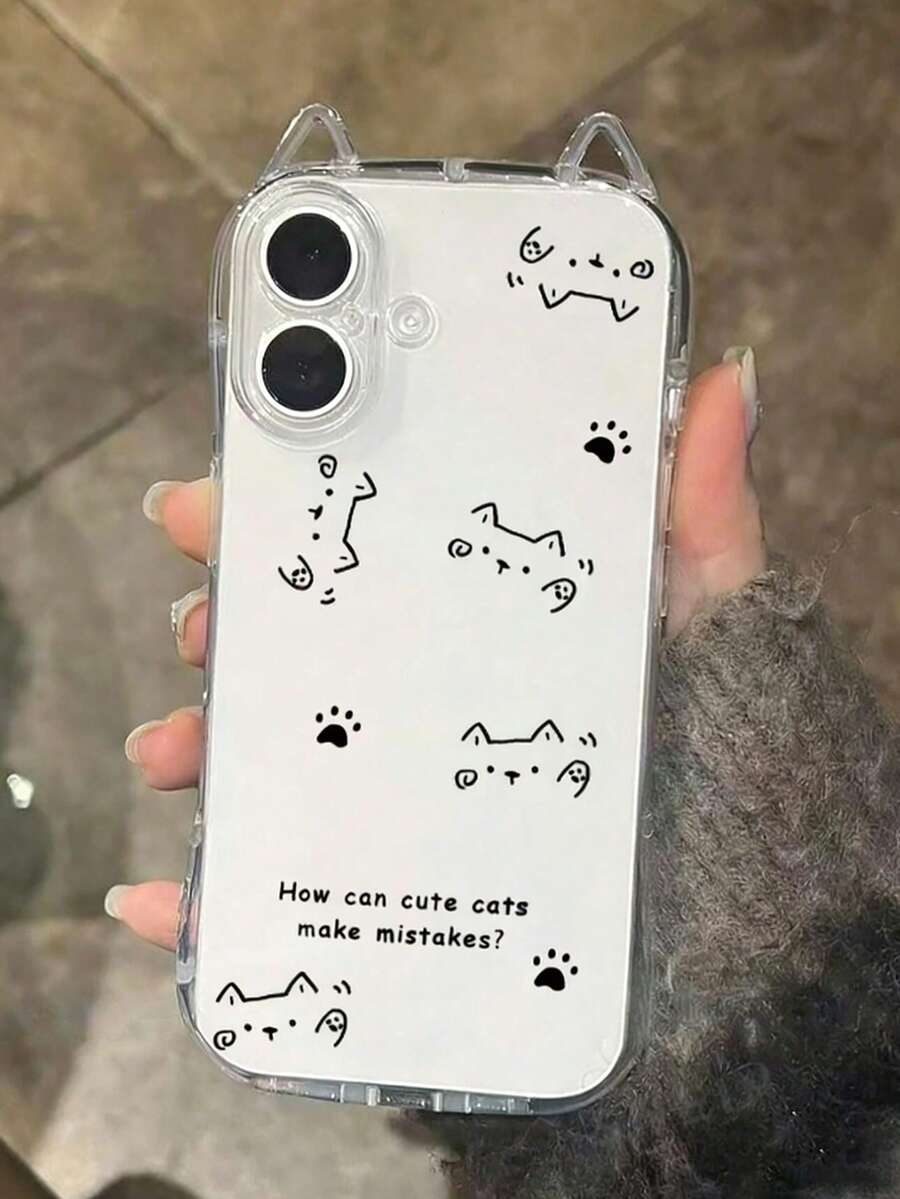 1 chiếc ốp lưng điện thoại trong suốt in hình mèo vẫy tay, có tai mèo, chất liệu TPU mềm dẻo chống rơi vỡ, dành cho iPhone 17/17 Pro/17 Air/17 Pro Max/16/16 Pro/16 Plus/16 Pro Max/15 Pro Max/11/12/13/14/15 Plus/15 Pro/14 Pro/13 Pro và các dòng máy khác. - Nhiều màu - Xem 1