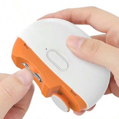 Electric Nail Trimmer, Electric Nail Clipper, Electric Nail Care Set - Trim And Polish, Perfect For Hands And Feet (Orange, Light Purple)