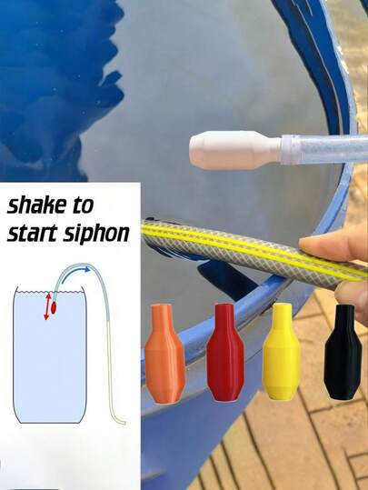 手动虹吸泵 - 无需用电，适用于花园、游泳池和水族箱的自动排水。利用物理惯性进行排水的花园软管虹吸工具。