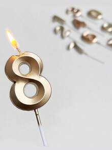 1 cây nến số 0-9 hình vỏ sò màu vàng sâm panh, dùng trang trí bánh sinh nhật, kỷ niệm. - Xem 6