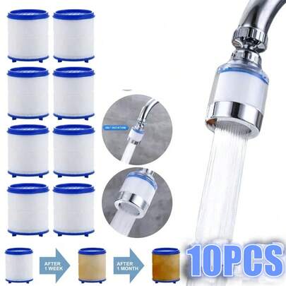 10PCS Faucet Filter Replacement Filter Element, PP Cotton Filter Element Is Suitable For Faucet Water Saver And Nozzle, Anti-Splash Faucet Pressurization Filter Element
