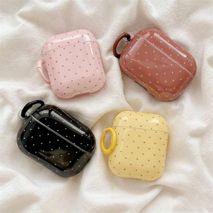 粉色波点可爱耳机保护套,兼容苹果 Pro 2/ 3/ 2,韩日风格 - 黑色 - 查看 1