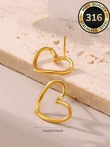 Bộ dây chuyền và bông tai hình trái tim bằng thép không gỉ 316, dây chuyền choker hình trái tim tối giản thanh lịch, không gây dị ứng, không phai màu, đa năng, thích hợp đeo đi làm và hẹn hò, quà tặng kỷ niệm, quà tặng ngày Valentine cho người yêu. - bộ hình trái tim - Xem 10