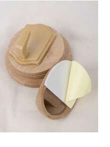 1pc/8pcs Oval Plastic Wood-Grain Effect Adhesive Hooks, Waterproof Non-Drilling Nail-Free Plastic Wood Hanging Hooks - Brown - View 7