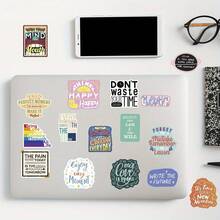 50pcs Motivational Sticker Pack, Water Bottle Vinyl Stickers, Inspirational Stickers For Diary, Laptop, Notebook, Phone Case - Multicolor - View 8