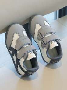 Toddler & Little Kids' Retro Casual Shoes, Unisex, Hook And Loop Easy On/Off, Breathable Lightweight Non-Slip Soft Sole - Grey - View 2