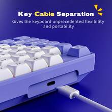 AJAZZ AK870 MC 有线机械游戏键盘，双色键帽，87键布局，热插拔轴体，可自定义背光，小巧便携 - 查看 4