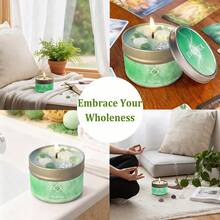 EVODUCK Candles Scenteds | Lavender & Eucalyptus 3oz Scented Soy Wax Candle With Green & White Crystal | For Deep Focus, Meditation, Yoga & Reading | Valentine's Day, Birthdays Gift | With Guidance Card - Crystal Candles - View 8