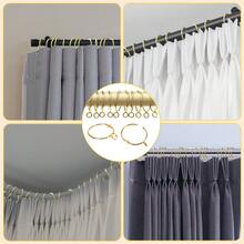 10pcs/30pcs/50pcs Roman Curtain Rings, Curtain Rings With Eyelets, 3.8cm/1.5inch Metal Curtain Rings, Hanging Rings And Curtain Hooks, No Need To Dismantle Curtain Track, Roman Pole, Easy Installation, Suitable For Living Room And Bedroom Curtains, Shower Curtain Hooks (Gold, Black, Silver) - Multicolor - View 10