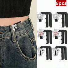 2/3/4/5/6/8pcs Fashion Denim Waist Cincher Buckles, No Sewing No Punching Quick Waist Adjustable Buckle, Suitable For Fixing Waistband Of Jeans, Shirt Cuffs, Multi-Purpose Decorative Clips, Various Styles, Fashionable And Elegant Waist Accessory - Style - View 24