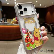 Miniso 迪士尼小熊维尼和跳跳虎手机壳，透明磁吸防震，适用于iPhone 17 Pro Max/17 Pro/17 Air/17/16/15/14/13/12/11/X/XS Pro/Pro Max系列，iPhone 17 Pro Max手机壳，iPhone 17 Pro手机壳，iPhone 17手机壳，圣诞礼物，送给女朋友的好选择 - 藍色 - 查看 4