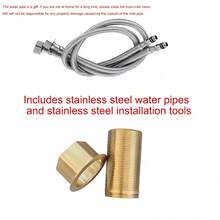 1个不锈钢水龙头，洗脸盆，瀑布式出水水龙头，浴室柜，单孔黑色家用冷热水水龙头 - 彩色 - 查看 8