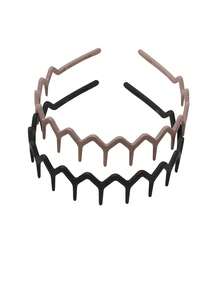 2pcs Wavy Toothed Headbands, Simple Non-Slip Design, Suitable For Men & Women Hair Care, Hair Band, Hair Hoop, Hair Accessories ,Hairband For Women Head Accessories - 彩色 - 查看 2
