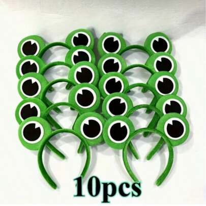 10pcs Frog Theme Headbands | Perfect For Costumes/Accessories/Roleplay - Festivals/Birthday Hair Hoops & Gifts