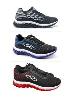 Kit Of 3 Pairs Of Comfortable Athletic Shoes For Gym, Walking, And Outdoor Activities - New Release - Unisex Running Shoes - Ptobc+Blue+Red - View 5