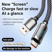 Cable de carga y datos USB a Tipo-C de 120W de aleación de zinc, apto para varios modelos de teléfonos inteligentes, serie micro, cable de carga USB-C - Negro - Ver 7