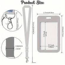 Black Lanyard ID Badge Holder Set, With Detachable Strap And Card Slots - Durable Polyester Material, Convenient For Accessing ID Cards And Cards. - Vertical Push-pull With Buckle - View 2