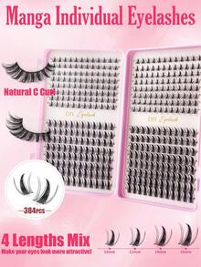 512/384 sợi mi giả Fairy Lash Clusters C Curl Manga Lashes MIX 8-16mm, mi mềm mại tự nhiên, mi giả DIY, dễ đeo, có thể tái sử dụng cho trang điểm hàng ngày. Từ khóa: mi giả, mi nối, mi giả. - Nhiều màu - Xem 4