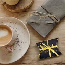 50 piezas Cajas de regalo de papel kraft negro y dorado con cinta dorada, adecuadas para bodas, fiestas, cumpleaños, graduaciones, embalaje de regalos de agradecimiento - Multicolor - Ver 6