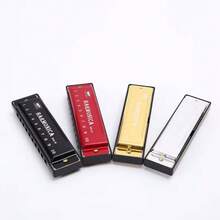1pc Professional Metal Harmonica - 10 Hole Mouth Organ, Portable Musical Instrument For Performance, Practice, Recording, Classroom Teaching, Wind And Woodwind Instrument, Mini Instrument, Fashion Travel Instrument - Multicolor - View 10