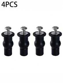 2/4pcs Stainless Steel Universal Toilet Seat Hinges Bolt Set, Includes Expansion Rubber Nuts And Blind Hole Threaded Inserts, Top Mount Hardware Replacement Kit - A - View 13