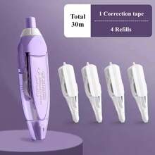 Press Type Kawaii Correction Tape Replaceable Refills White Out Corrector Band Student Japanese Stationery School Supplies I24D - Màu tím-1 với 4 - Xem 12