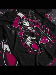 Itachi Uchiha T-Shirt  Shippuden Japanese Anime Manga Style Shirt All Size (5) - 黑色 - 查看 1